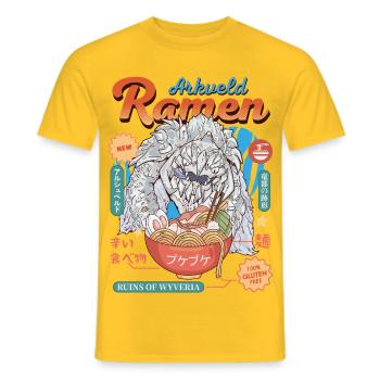 Ramen monstre - T-shirt homme - jaune - Devant - AI Model Male 178 dark (178cm)