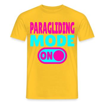 Paragliding Mode ON – Paragliding Freedom - Men's T-Shirt - yellow - Front - AI Model Male 178 dark (178cm)