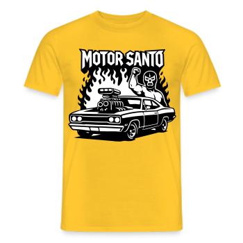 Motor Santo Fire Hotrod - Men's T-Shirt - yellow - Front - AI Model Male 178 dark (178cm)