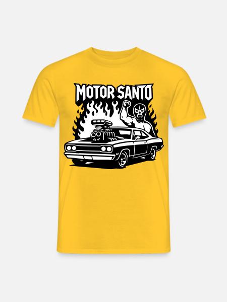 Motor Santo Fire Hotrod - Men's T-Shirt - yellow