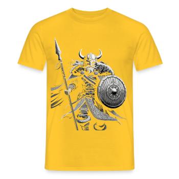 Viking Viking Legend Sailor Odin Raven Fighter - Men's T-Shirt - yellow - Front - AI Model Male 178 dark (178cm)