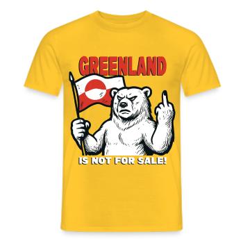 Greenland Is Not For Sale - Men's T-Shirt - yellow - Front - AI Model Male 178 dark (178cm)