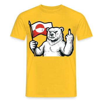 Le Groenland n’est pas à vendre - T-shirt homme - jaune - Devant - AI Model Male 178 dark (178cm)