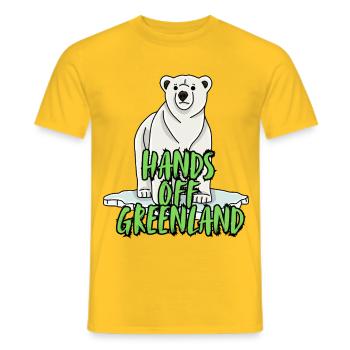 Hands Off Greenland. - Männer T-Shirt - Gelb - Vorne - AI Model Male 178 dark (178cm)