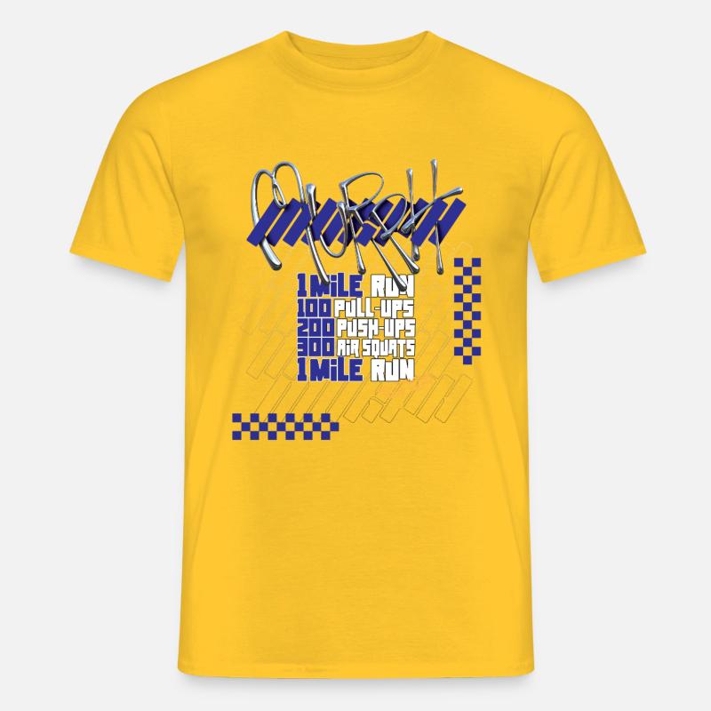 Murph Hero WOD CrossTraining Lichtgrafik-Version - Männer T-Shirt - Gelb