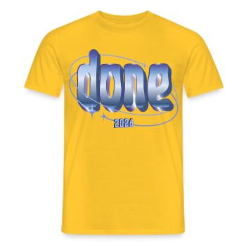 Conception orbitale 2026 réalisée - T-shirt homme - jaune - Devant - AI Model Male 178 dark (178cm)