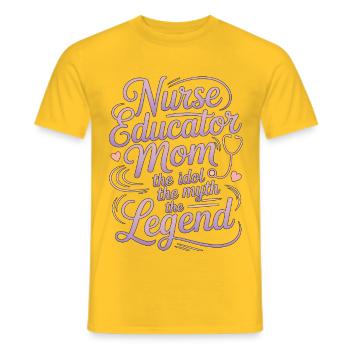 Nurse Educator Mom The Idol The Myth Nurse Aide - Men's T-Shirt - yellow - Front - AI Model Male 178 dark (178cm)