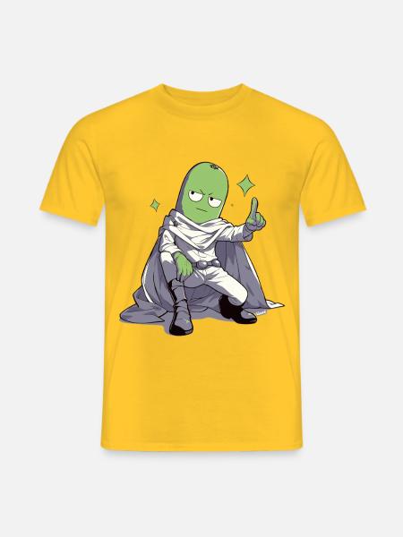 Die Gurke, Galaktischer Gurken Held im Cape - Männer T-Shirt - Gelb