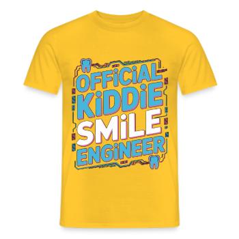Pediatric Dentist Official Kiddie Smile Dentistry - Men's T-Shirt - yellow - Front - AI Model Male 178 dark (178cm)