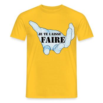 ICH LASSE DICH DAS MACHEN. - Männer T-Shirt - Gelb - Vorne - AI Model Male 178 dark (178cm)