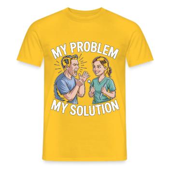 Orthodontic Hygienist My Problem My Pictogram Mom - Men's T-Shirt - yellow - Front - AI Model Male 178 dark (178cm)