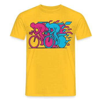 Vélo de route Vélo Vélo Sport Vélo VTT - T-shirt homme - jaune - Devant - AI Model Male 178 dark (178cm)
