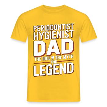 Parodontiste Hygiéniste Papa L’idole Santé Bucco-Dentaire - T-shirt homme - jaune - Devant - AI Model Male 178 dark (178cm)