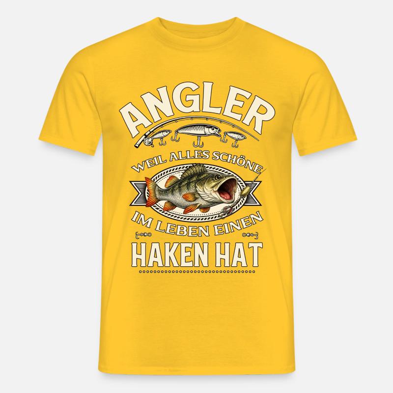Angeln Geschenk Mann Angler Geschenkidee - Männer T-Shirt - Gelb