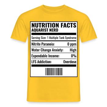 Aquarium Nutrition Facts Fish Tank - Men's T-Shirt - yellow - Front - AI Model Male 178 dark (178cm)