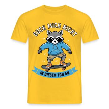 Don't look at me in that tone Raccoon - Men's T-Shirt - yellow - Front - AI Model Male 178 dark (178cm)