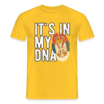 Serbia It's in my DNA - Männer T-Shirt - Gelb - Vorne - AI Model Male 178 dark (178cm)