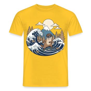 Kawaii Skateboarding Bieber - Men's T-Shirt - yellow - Front - AI Model Male 178 dark (178cm)