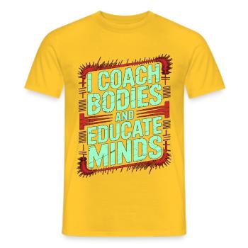 PT Educator I Coach Bodies And Movement Therapy - Men's T-Shirt - yellow - Front - AI Model Male 178 dark (178cm)