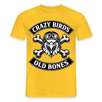 Crazy Birds - Old Bones - Men's T-Shirt - yellow - Front - AI Model Male 178 dark (178cm)