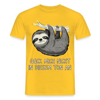 Sloth Saying Funny Sarcasm - Men's T-Shirt - yellow - Front - AI Model Male 178 dark (178cm)