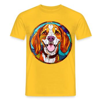 American Foxhound - Männer T-Shirt - Gelb - Vorne - AI Model Male 178 dark (178cm)