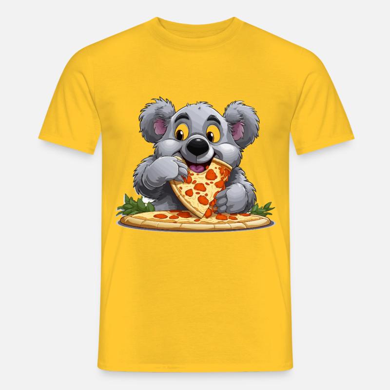 Pizza-Liebe Koala - Männer T-Shirt - Gelb