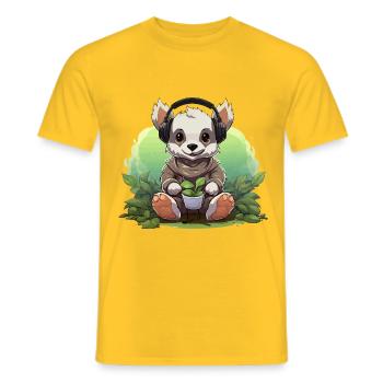 Plantation de pandas casque - T-shirt homme - jaune - Devant - AI Model Male 178 dark (178cm)