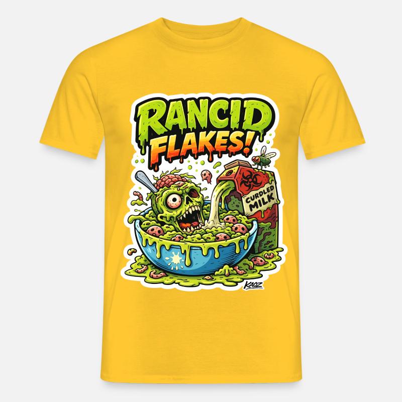Ekelhaftes Schädelflockenmonster - Männer T-Shirt - Gelb