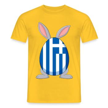 Kleiner Tsourekaki-griechischer Oster-Pascha-Hase - Männer T-Shirt - Gelb - Vorne - AI Model Male 178 dark (178cm)