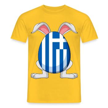 Kleiner Tsourekaki, griechischer Oster-Pascha-Hase, - Männer T-Shirt - Gelb - Vorne - AI Model Male 178 dark (178cm)