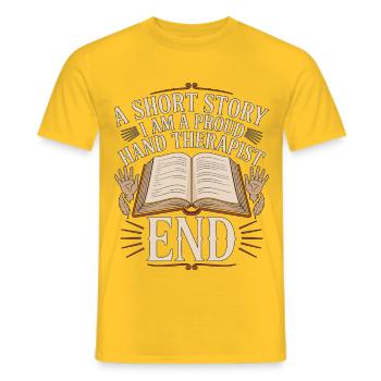 Hand Therapist A Short Story Wrist Rehabilitation - Men's T-Shirt - yellow - Front - AI Model Male 178 dark (178cm)
