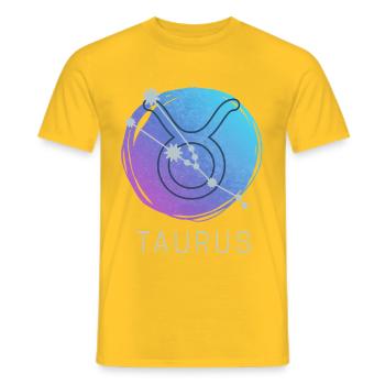 Astrologie aquarelle du zodiaque du Taureau - T-shirt homme - jaune - Devant - AI Model Male 178 dark (178cm)