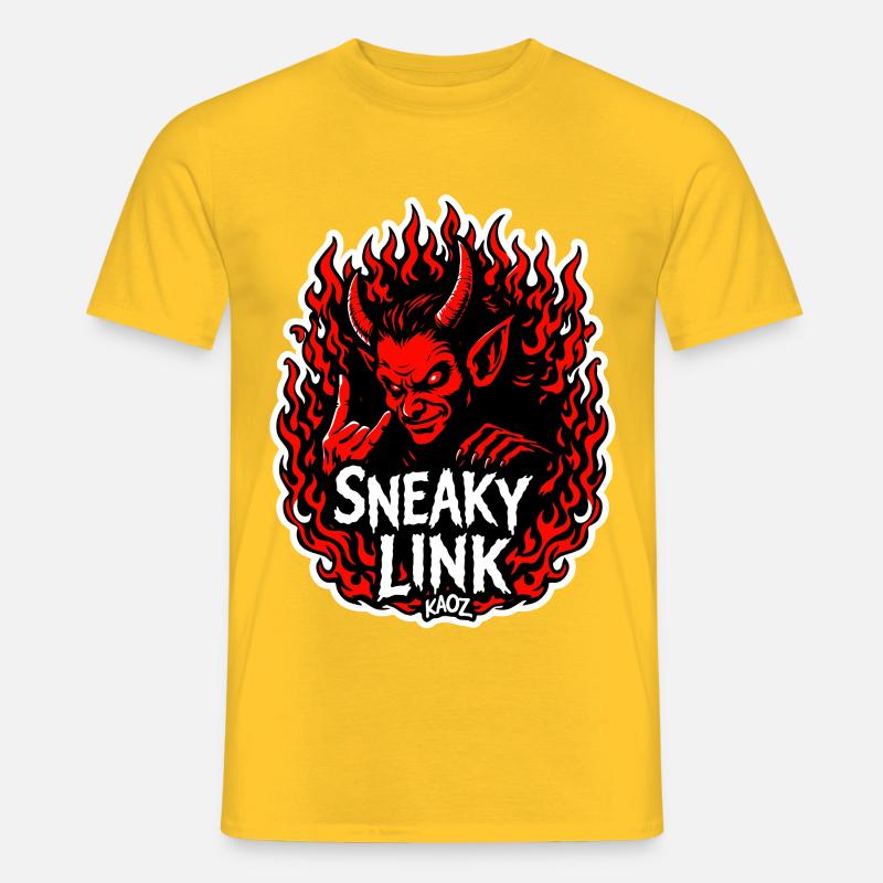 Infernalischer Hinterhältiger Link - Männer T-Shirt - Gelb