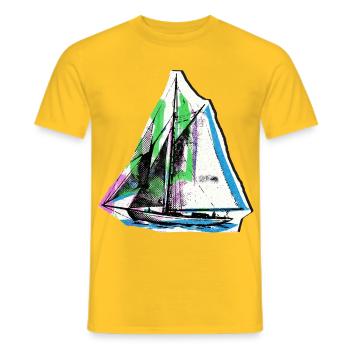 Segler Segelschiff Seefahrer - Männer T-Shirt - Gelb - Vorne - AI Model Male 178 dark (178cm)