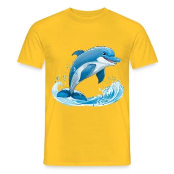 Illustration de l’hydroélectricité Dolphin - T-shirt homme - jaune - Devant - AI Model Male 178 dark (178cm)