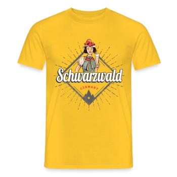Schwarzwald Baden-Württemberg Deutschland Souvenir - Männer T-Shirt - Gelb - Vorne - AI Model Male 178 dark (178cm)