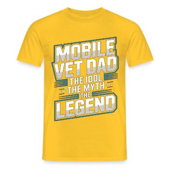 Mobile Vet Dad The Idol The Myth Veterinary Clinic - Men's T-Shirt - yellow - Front - AI Model Male 178 dark (178cm)