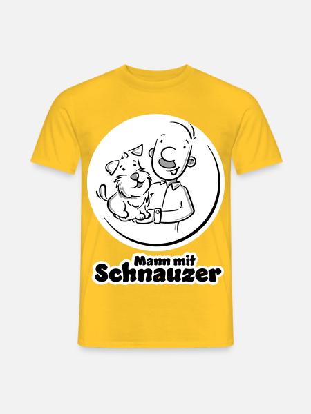 Mann mit Schnauzer (Oberlippenbart) - Männer T-Shirt - Gelb