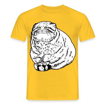 Gros chat - T-shirt homme - jaune - Devant - AI Model Male 178 dark (178cm)
