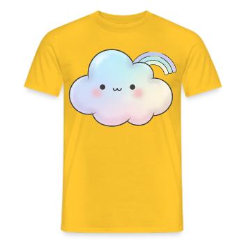 Kawaii Wolke Geschenk für Mädchen Kinder - Männer T-Shirt - Gelb - Vorne - AI Model Male 178 dark (178cm)