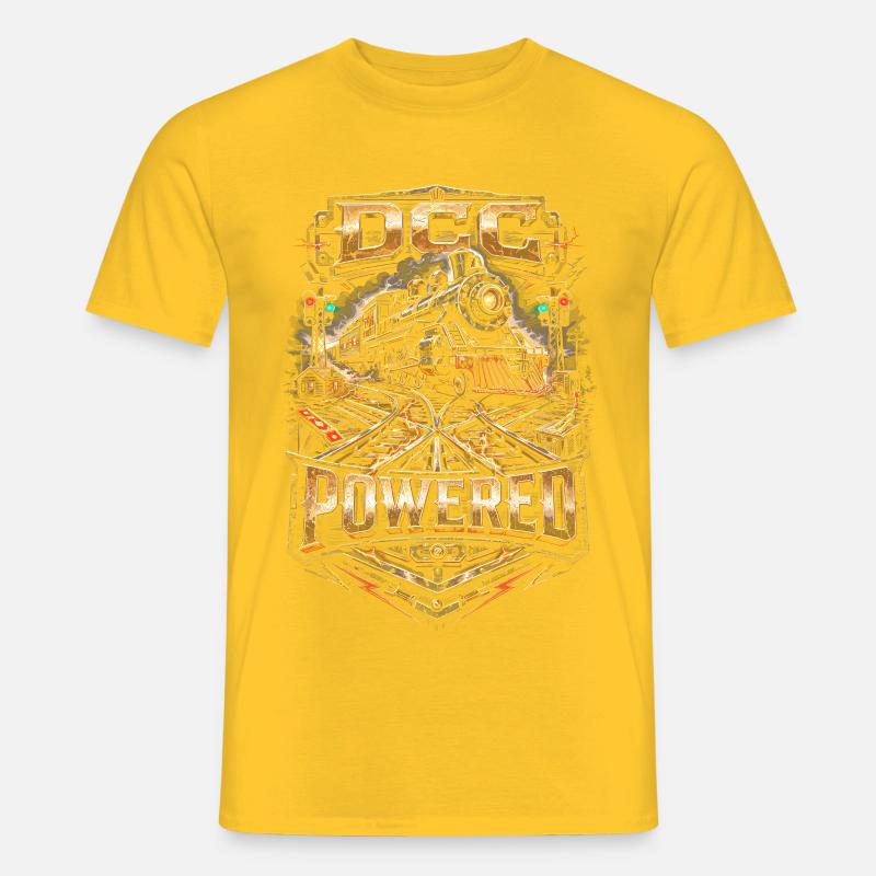 Modelleisenbahn Eisenbahn DCC Powered - Männer T-Shirt - Gelb