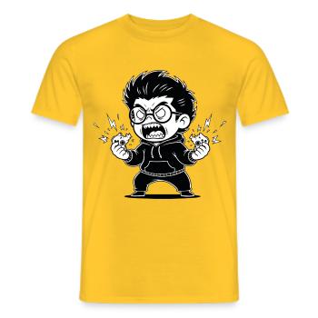 Gamer Anger Controller Zerbrochene Wut - Männer T-Shirt - Gelb - Vorne - AI Model Male 178 dark (178cm)