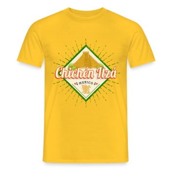 Chichen Itza in Mexiko Retro Maya Yucatan Souvenir - Männer T-Shirt - Gelb - Vorne - AI Model Male 178 dark (178cm)