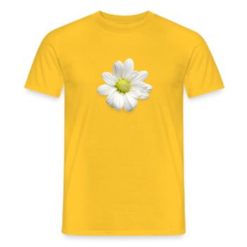Imprimé de marguerites blanches - Fleurs douces - Marguerites - T-shirt homme - jaune - Devant - AI Model Male 178 dark (178cm)