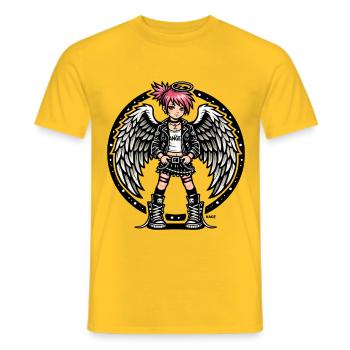 Punk Angel Rebel - T-shirt homme - jaune - Devant - AI Model Male 178 dark (178cm)