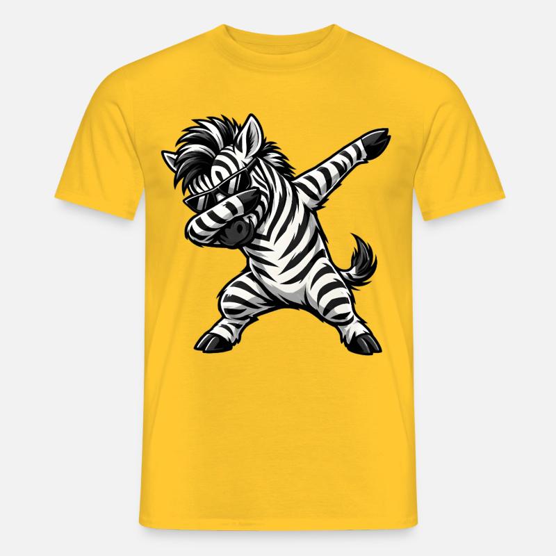 Dabbing Zebra - Männer T-Shirt - Gelb