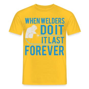 Quand les soudeurs le font... - T-shirt homme - jaune - Devant - AI Model Male 178 dark (178cm)