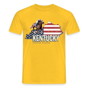 Kentucky United States Map USA Souvenir - Men's T-Shirt - yellow - Front - AI Model Male 178 dark (178cm)