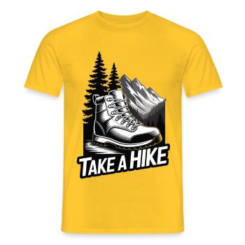 Wandern Outfit Take A Hike Bergsteiger Outdoor - Männer T-Shirt - Gelb - Vorne - AI Model Male 178 dark (178cm)